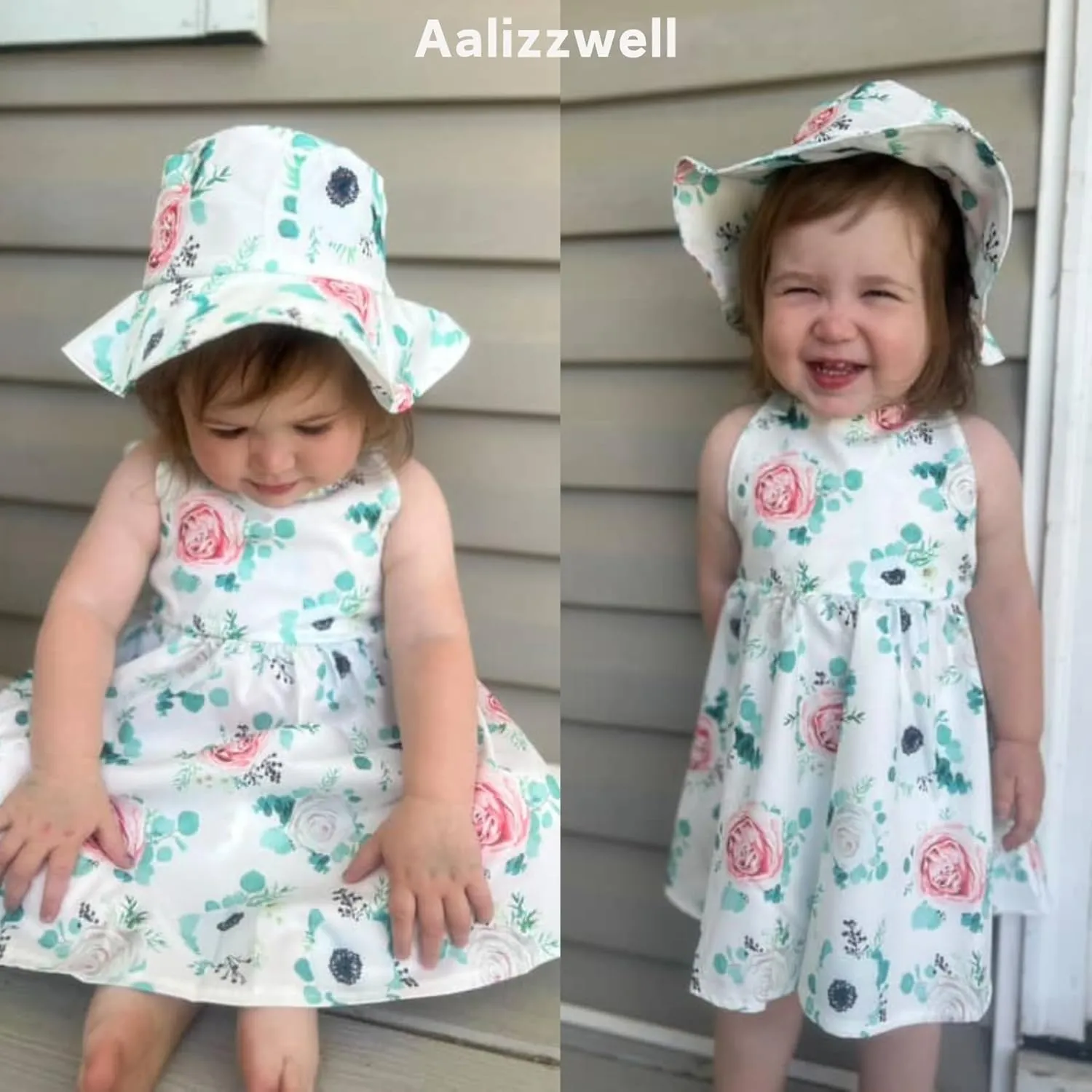 Aalizzwell Infant Baby Girl Summer Backless Dress with Hat
