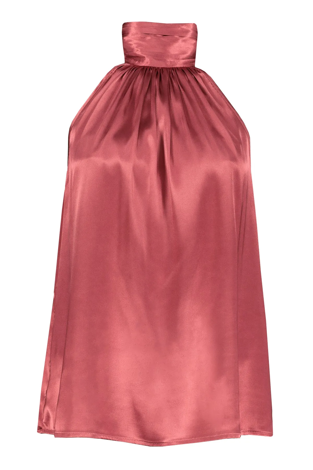 Bishop And Young Esme Tie Neck Halter Top In Rose Metallic