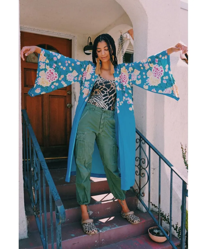 Blue Floral Georgia Robe