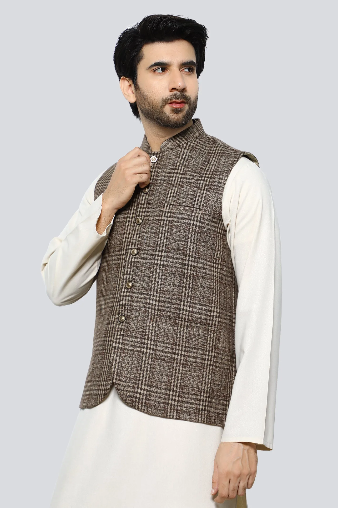 Brown Woolen Premium Waistcoat