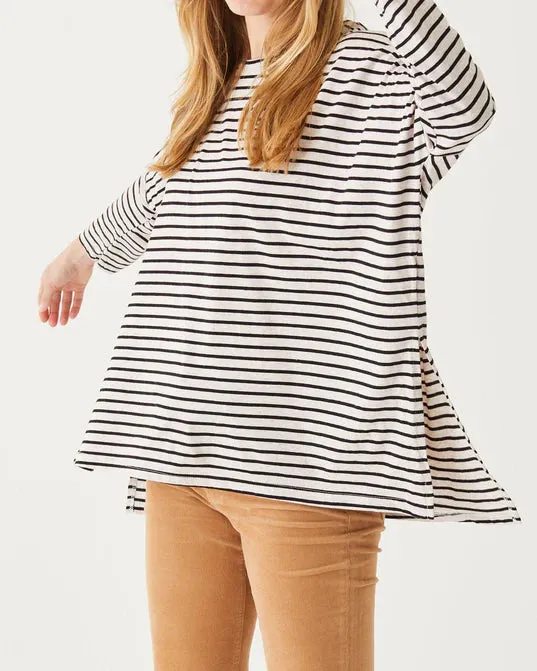 Catalina Slub Tee in Oatmeal/Black Stripe