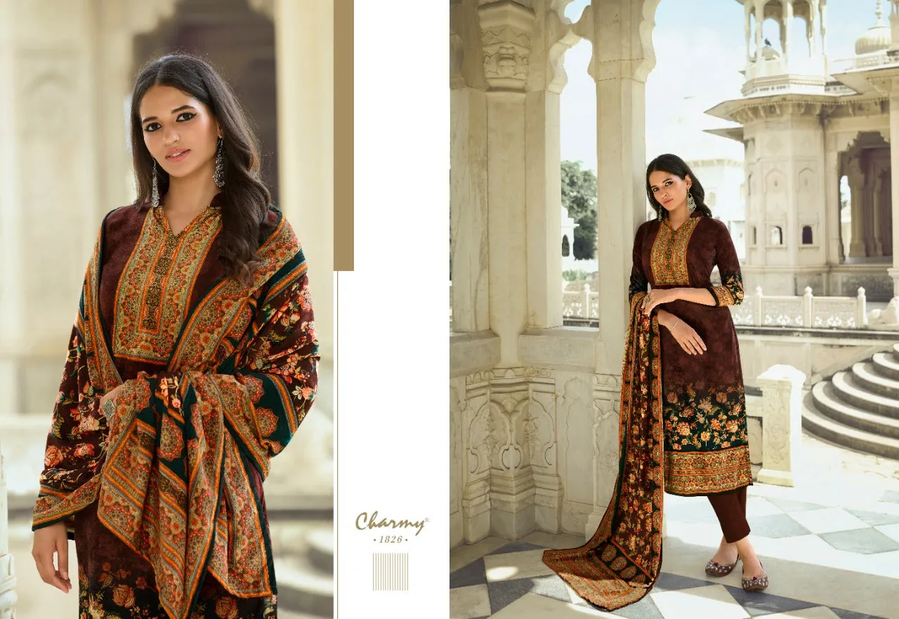 Charmy Presents Velvet Vol 2 Velvet Printed Fancy Designer Salwar Suits