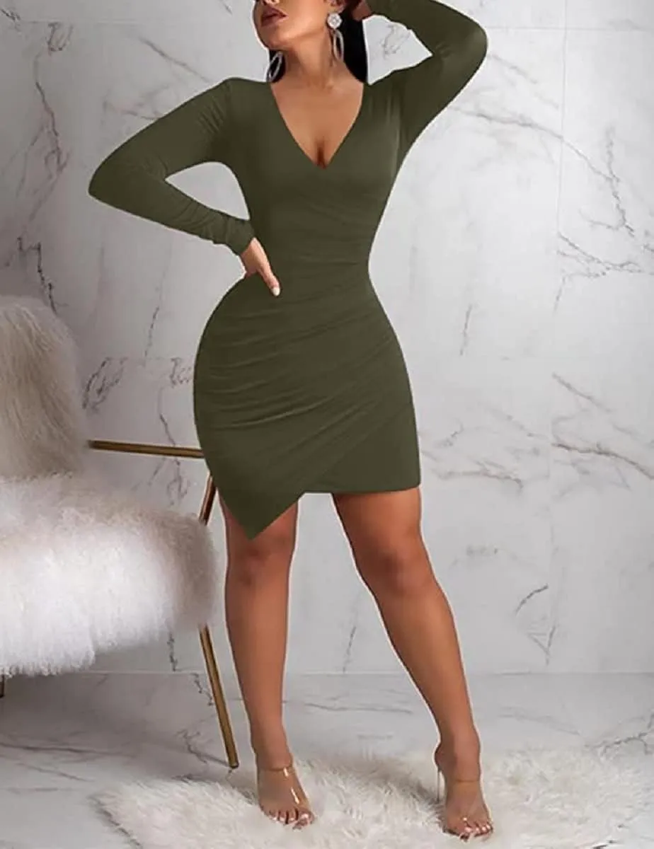 Church Dresses for Women Bodycon Sexy Pencil Party Club Night Out Long Sleeve Floral Print Midi Dress Fashion 2023 with Belt