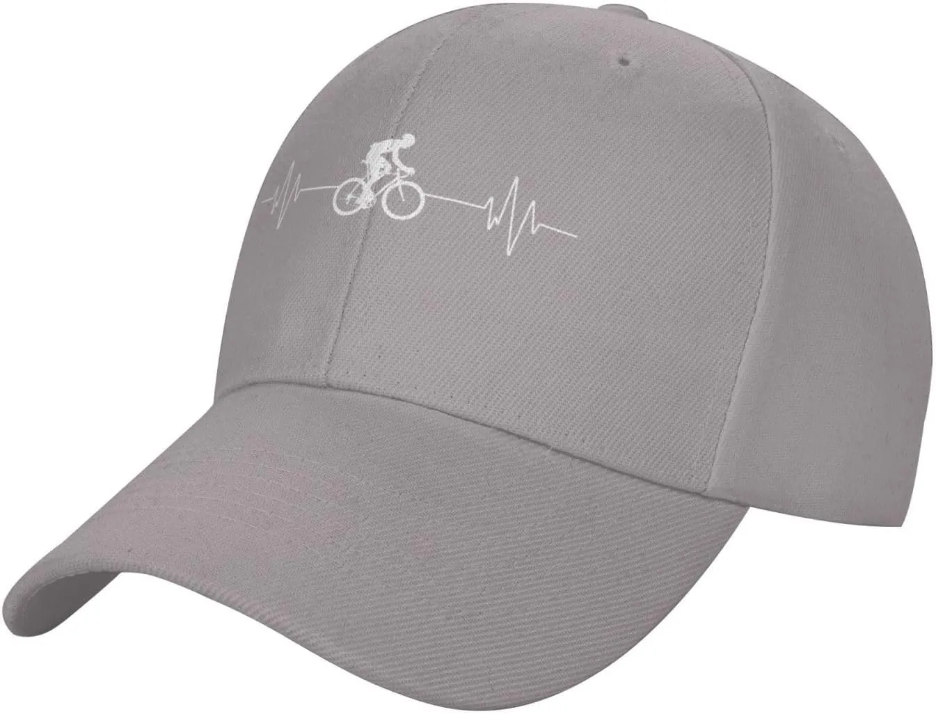 Cycling Heartbeat Dad Hat Adjustable Trucker Hat Baseball Cap for Men Women,Black