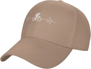 Cycling Heartbeat Dad Hat Adjustable Trucker Hat Baseball Cap for Men Women,Black