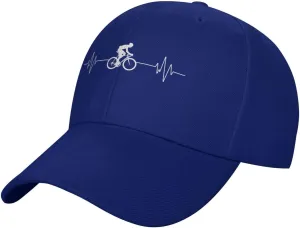 Cycling Heartbeat Dad Hat Adjustable Trucker Hat Baseball Cap for Men Women,Black