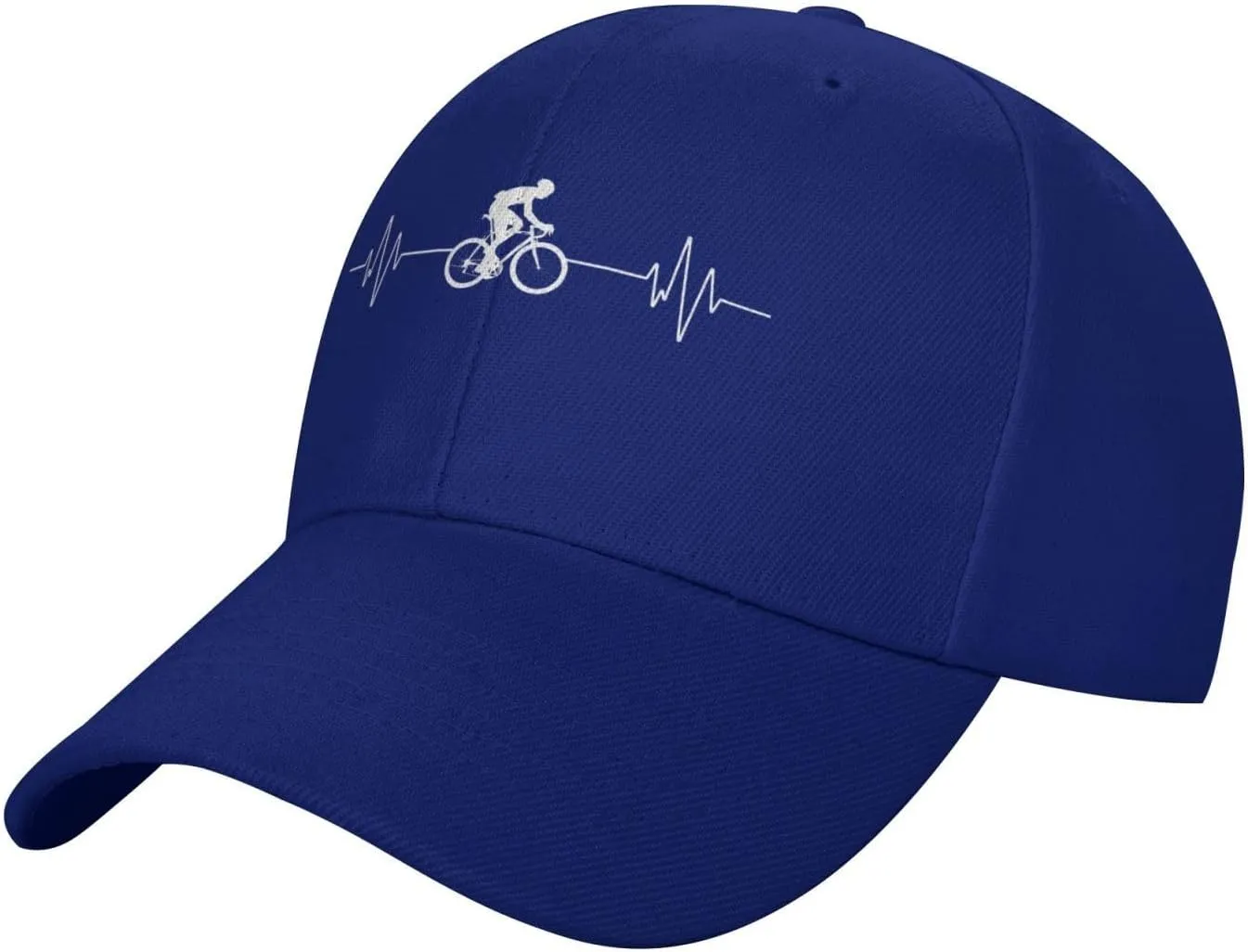 Cycling Heartbeat Dad Hat Adjustable Trucker Hat Baseball Cap for Men Women,Black