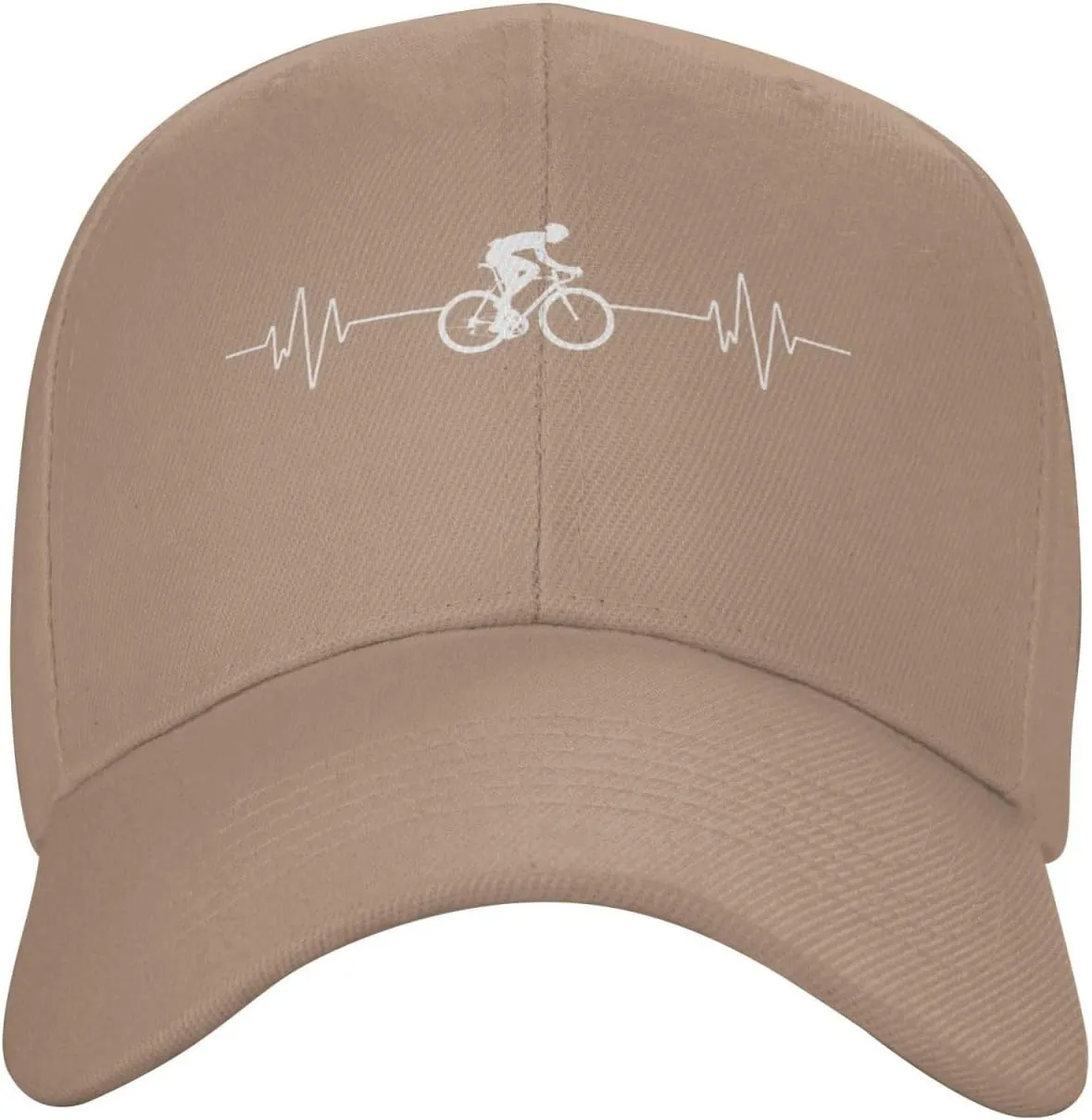 Cycling Heartbeat Dad Hat Adjustable Trucker Hat Baseball Cap for Men Women,Black