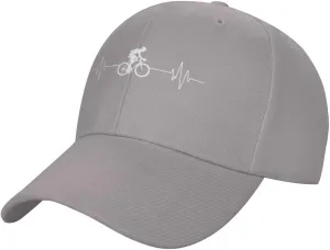 Cycling Heartbeat Dad Hat Adjustable Trucker Hat Baseball Cap for Men Women,Black