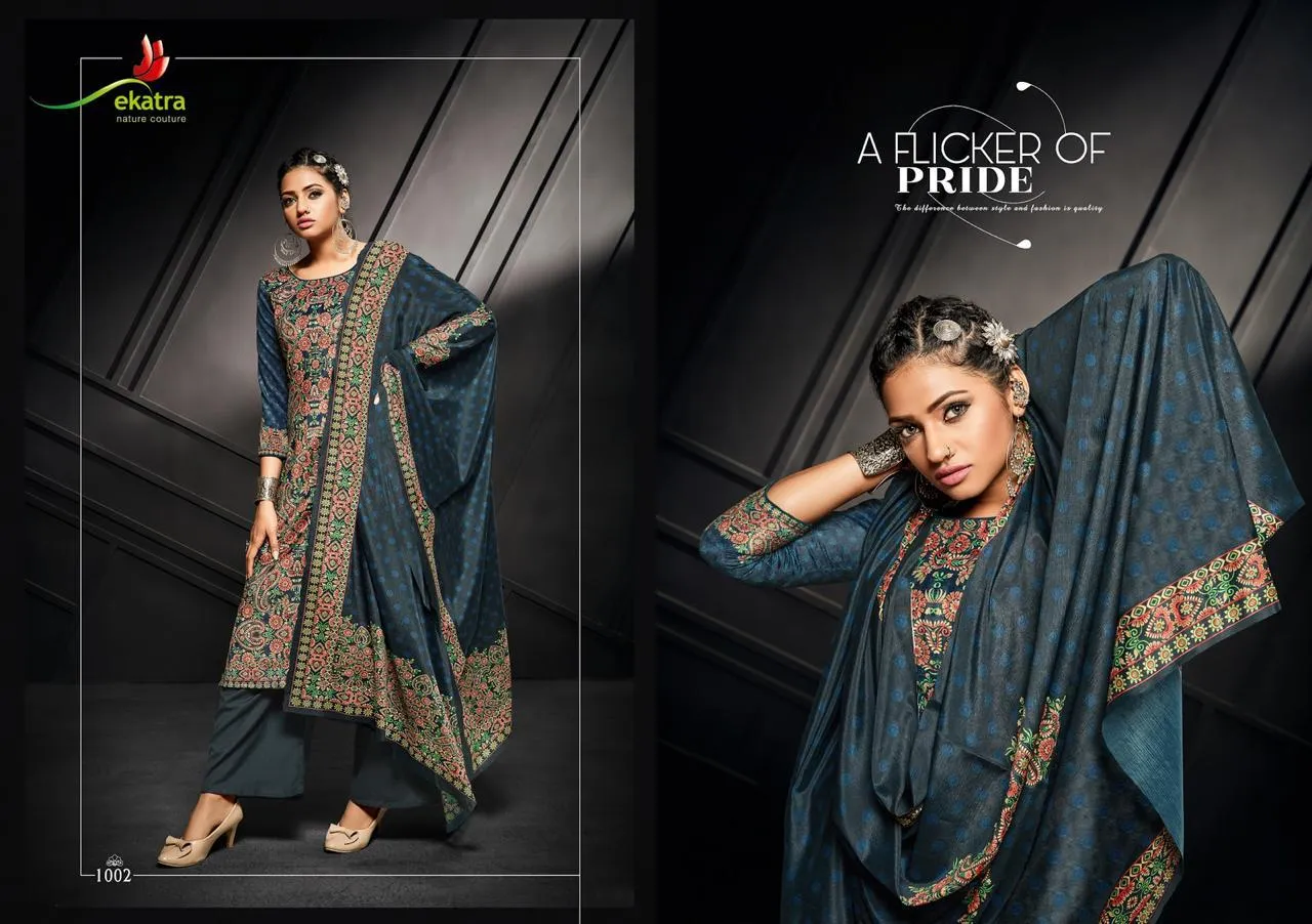 Ektara Presents Rashf Velvet Digital Printed Fancy Designer Salwar Suits