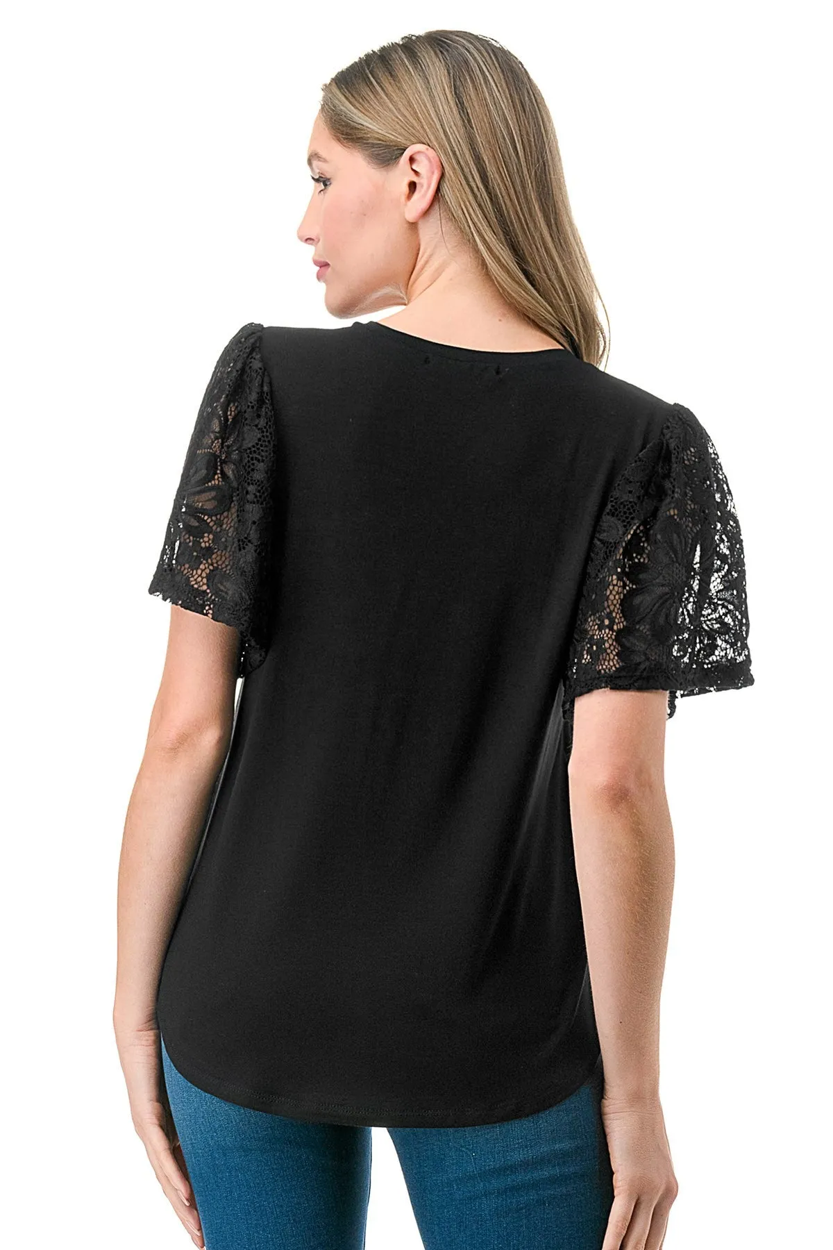 Farah's Flare Lace Detail Top