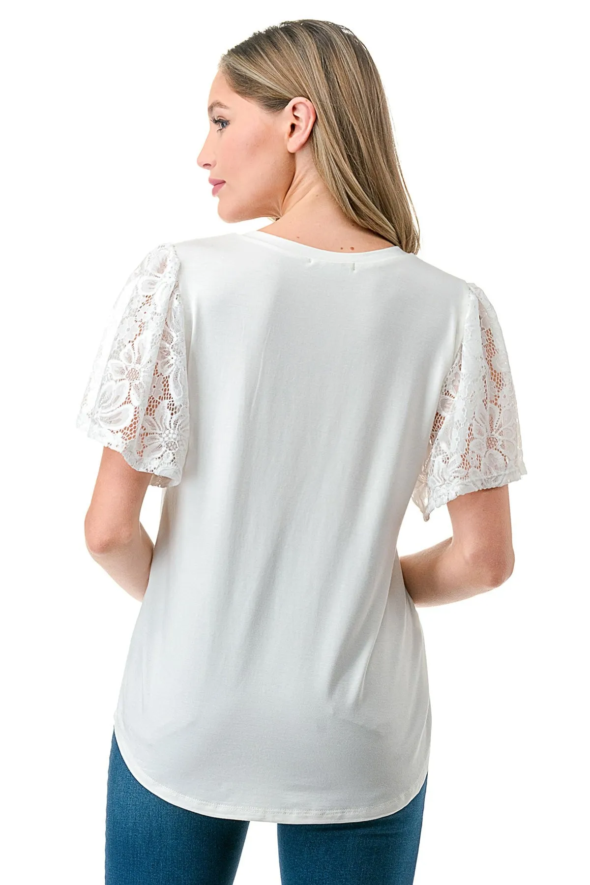 Farah's Flare Lace Detail Top