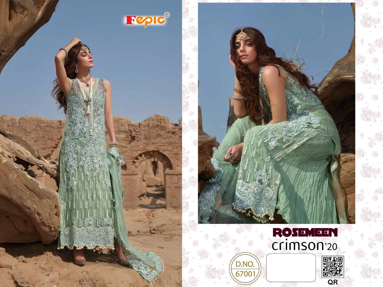 Fepic Rosemeen Crimson 20 Georgette Designer Pakistani Salwar Kameez