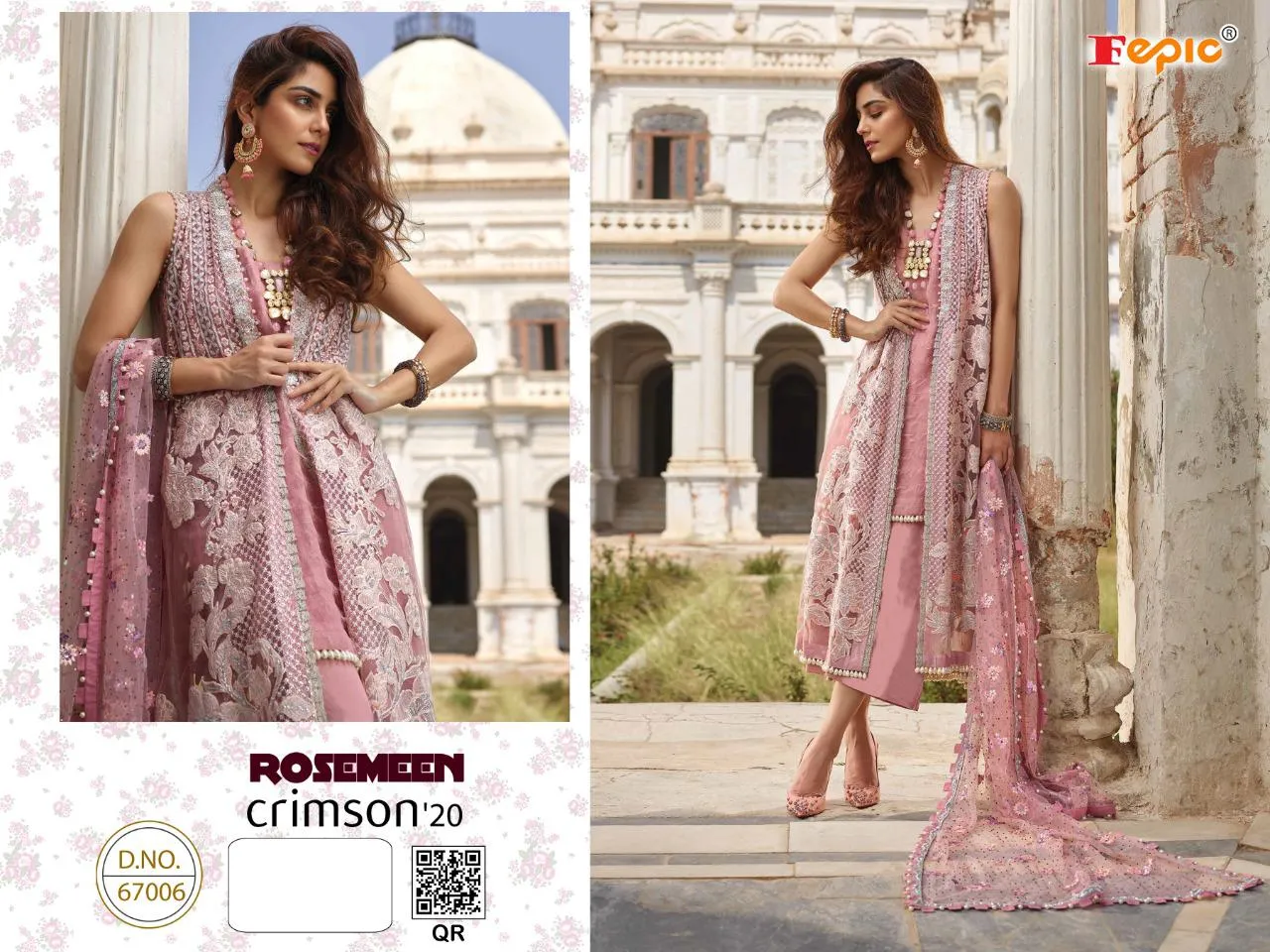 Fepic Rosemeen Crimson 20 Georgette Designer Pakistani Salwar Kameez