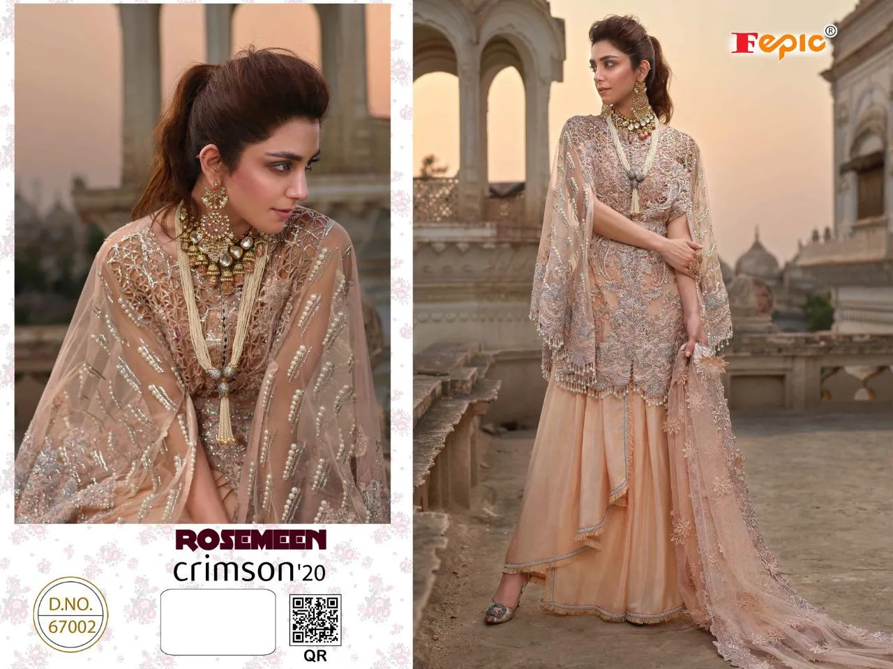 Fepic Rosemeen Crimson 20 Georgette Designer Pakistani Salwar Kameez