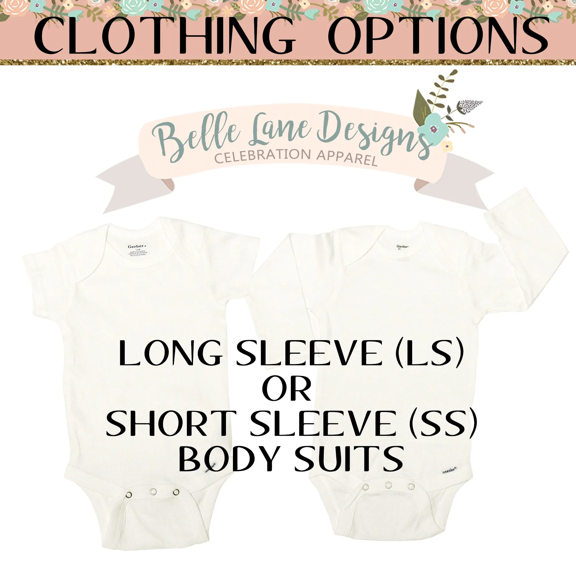 First Birthday Girl Bodysuit in Pink Floral Rainbow, Short or Long Sleeve 711