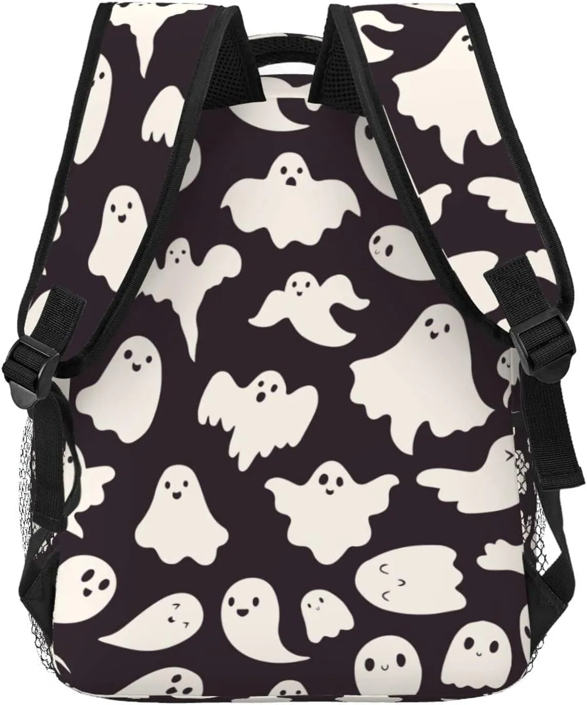 Funny Ghost Spooky Backpack With Adjustable Padded Shoulder Straps 17 Inch Daypacks For College Travel