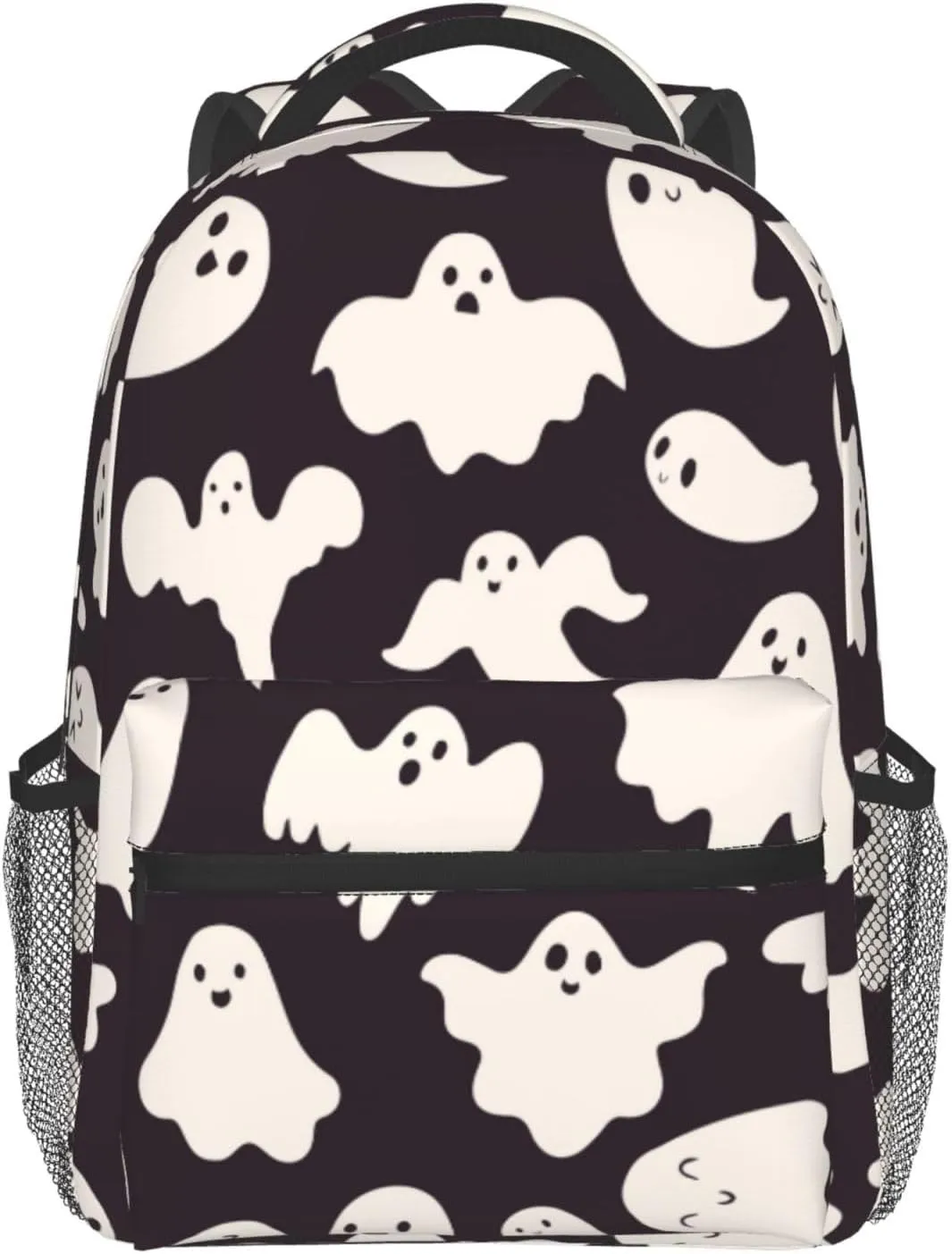 Funny Ghost Spooky Backpack With Adjustable Padded Shoulder Straps 17 Inch Daypacks For College Travel