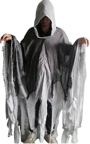 Grim Reapers Cloak Halloween Grim Reapers Costume Adult Scary Cloak Men Women Hooded Cape Renaissance Cloak Cosplay Props