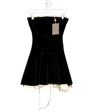 House of CB Marilla Black Velvet Strapless Dress Plus UK XS