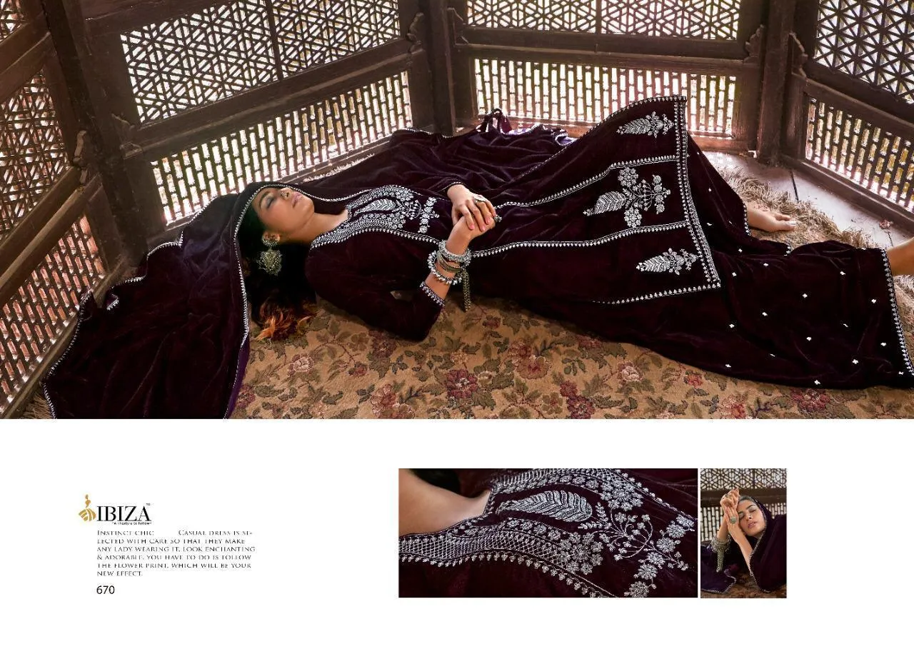 Ibiza Presents Kainaat Pure Velvet Fancy Pakistani Salwar Kameez