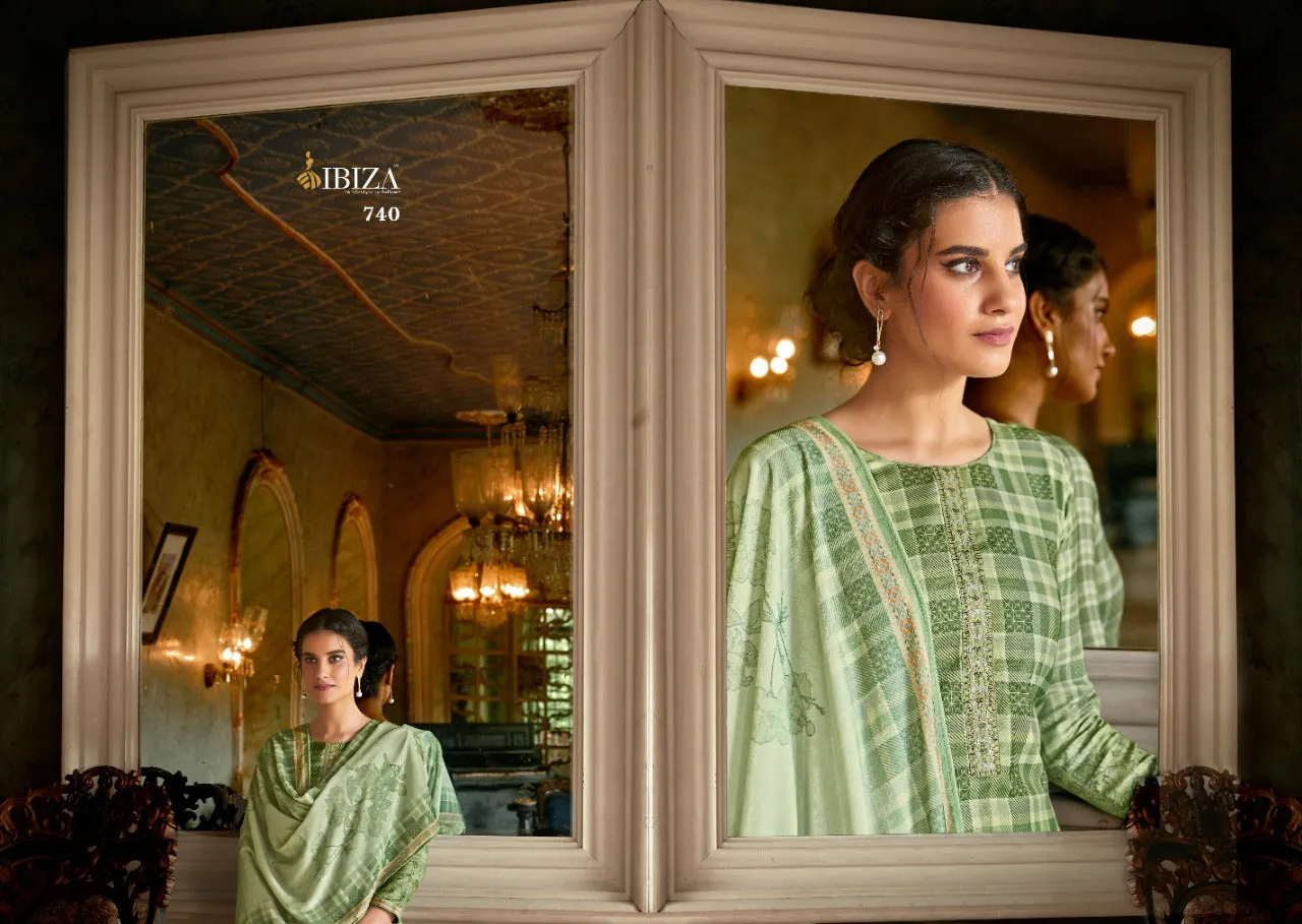 Ibiza Presents Mumtaha Wool Pashmina Printed Embroidery Work Fancy Designer Salwar Kameez