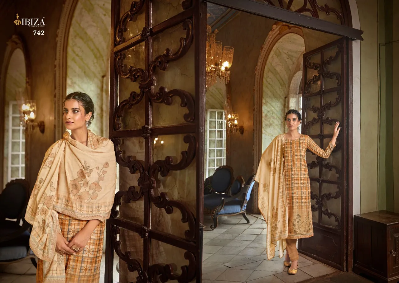 Ibiza Presents Mumtaha Wool Pashmina Printed Embroidery Work Fancy Designer Salwar Kameez