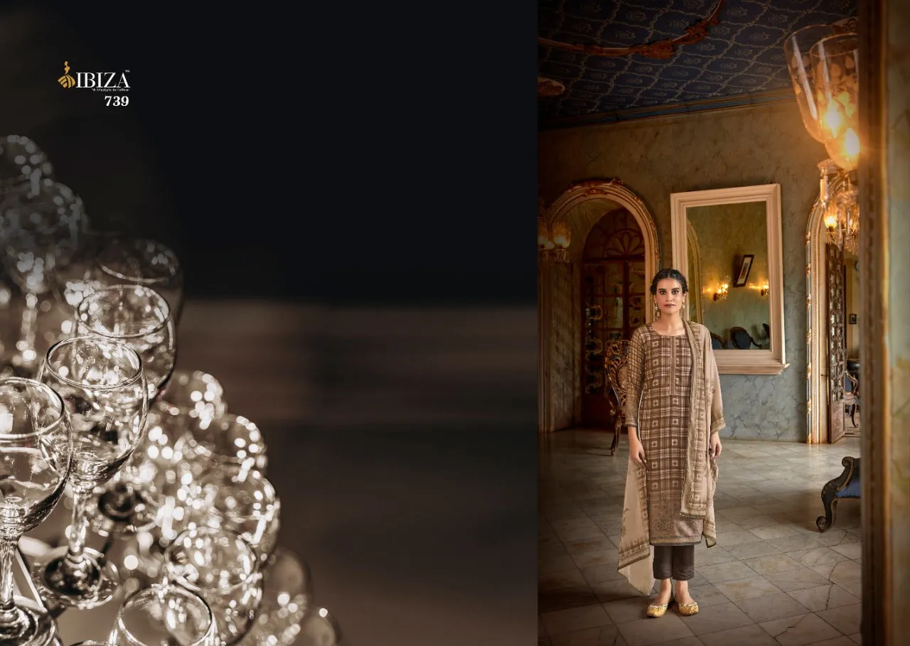 Ibiza Presents Mumtaha Wool Pashmina Printed Embroidery Work Fancy Designer Salwar Kameez