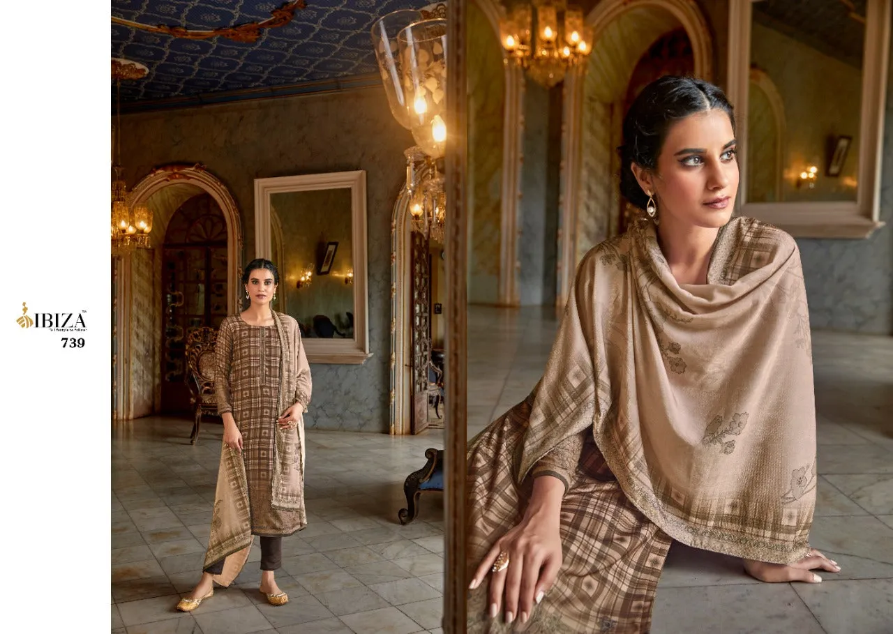 Ibiza Presents Mumtaha Wool Pashmina Printed Embroidery Work Fancy Designer Salwar Kameez