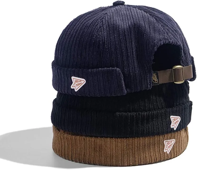 jerague Beanie Hat for Men Women Brimless Cuffed Hat Skullcap Watch Cap Adjustable