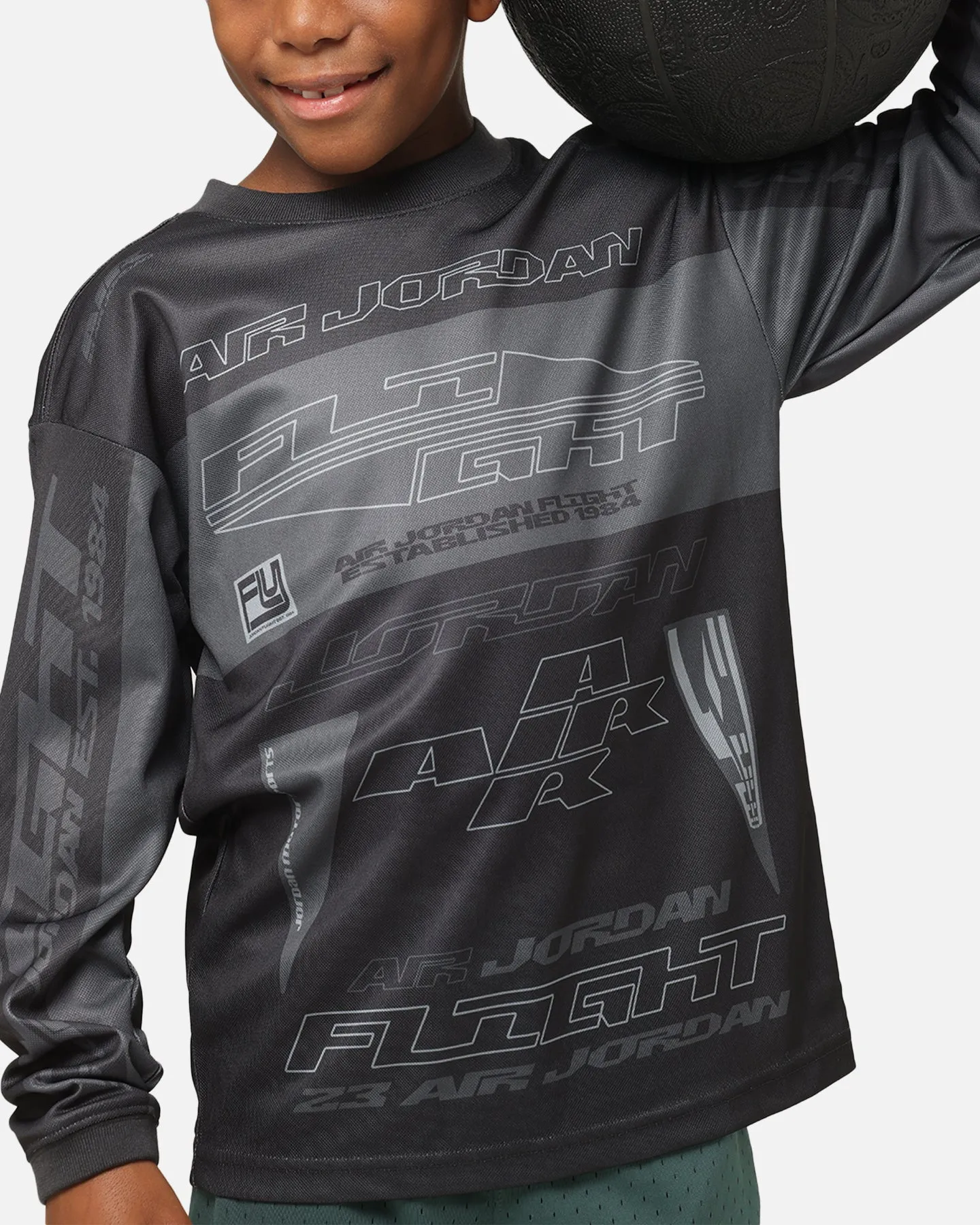 Jordan Kids' MVP Motorsport Long Sleeve Jersey Black