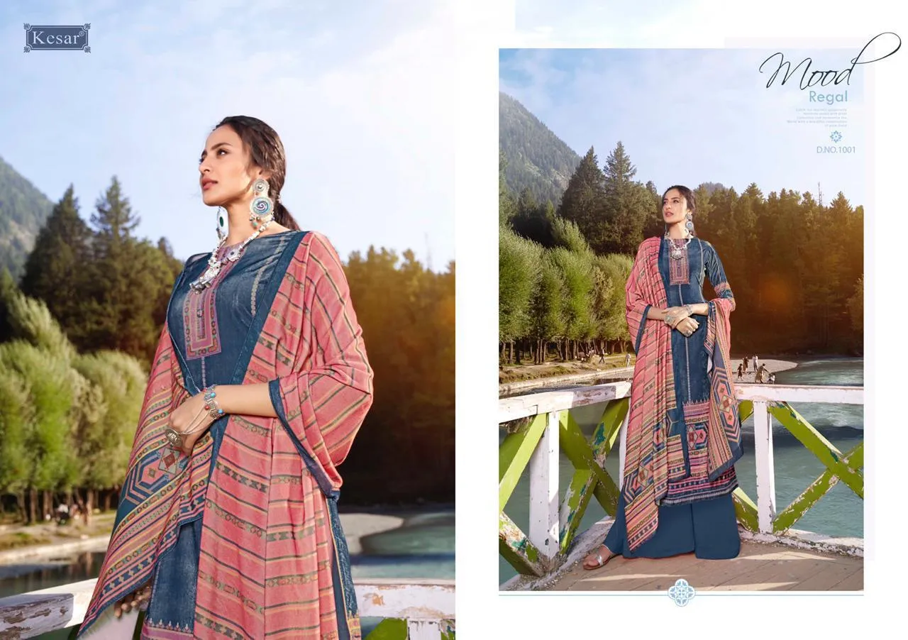 Kesar Karachi Presents Pakizah Velvet Printed Casual Wear Salwar Kameez Collection