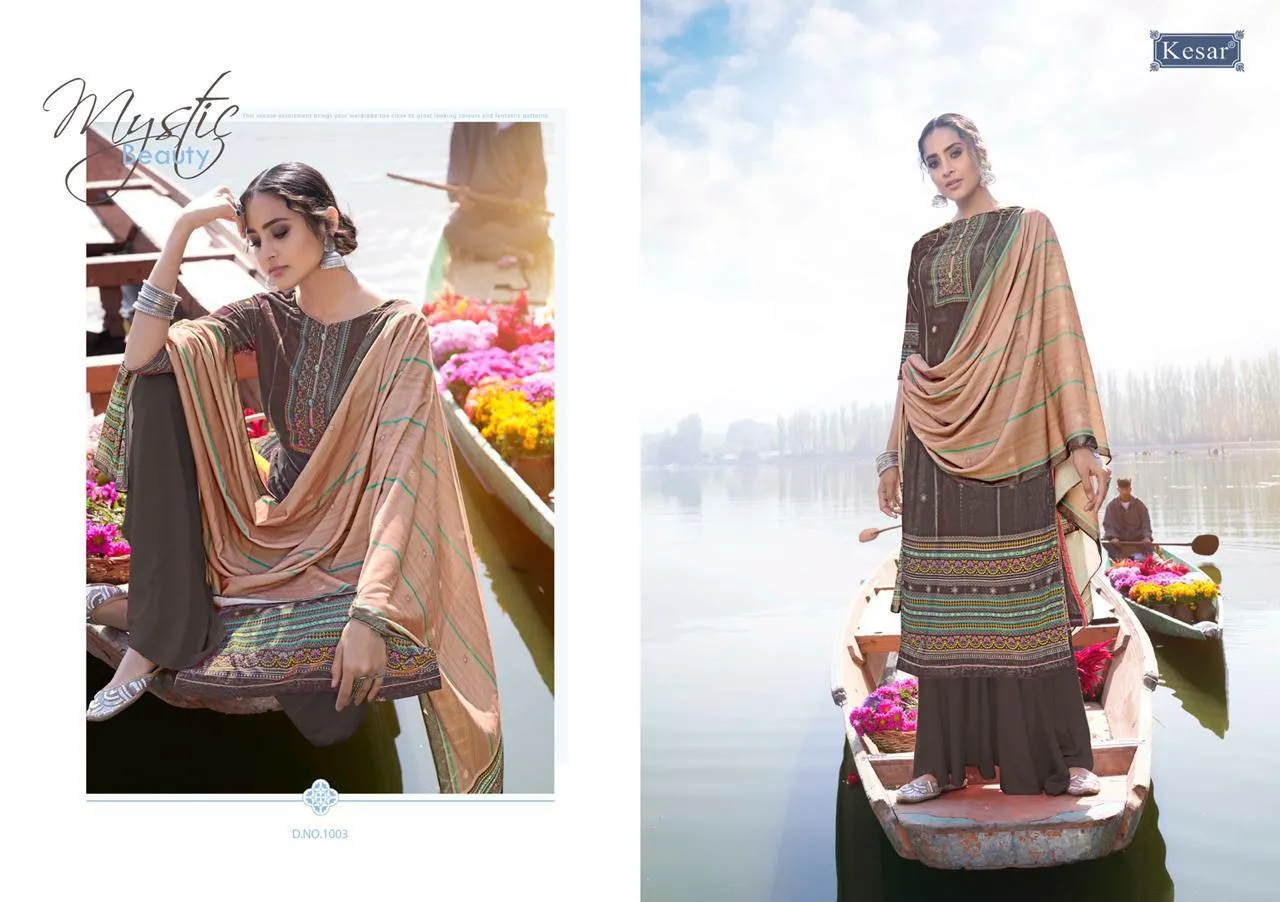 Kesar Karachi Presents Pakizah Velvet Printed Casual Wear Salwar Kameez Collection