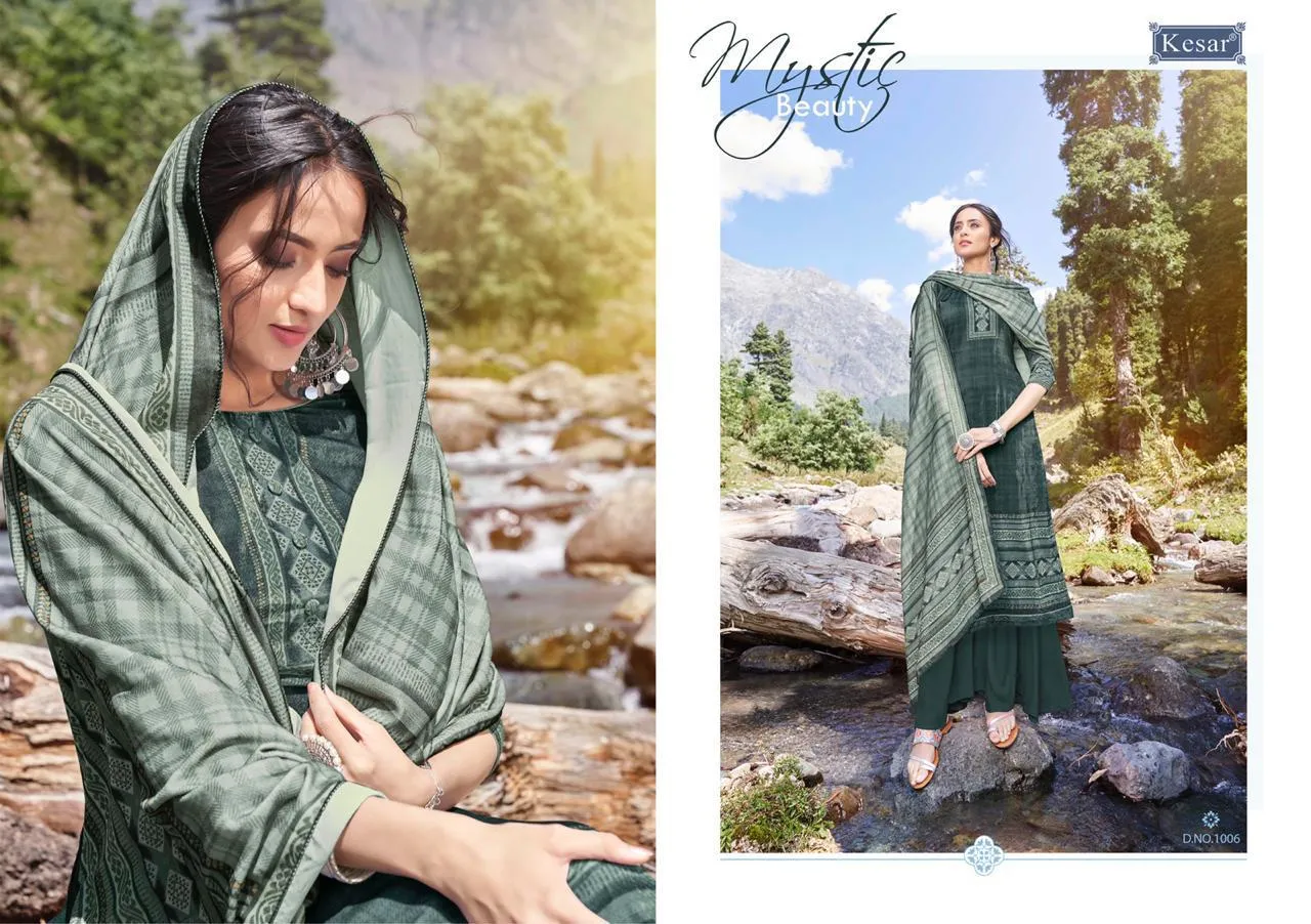 Kesar Karachi Presents Pakizah Velvet Printed Casual Wear Salwar Kameez Collection