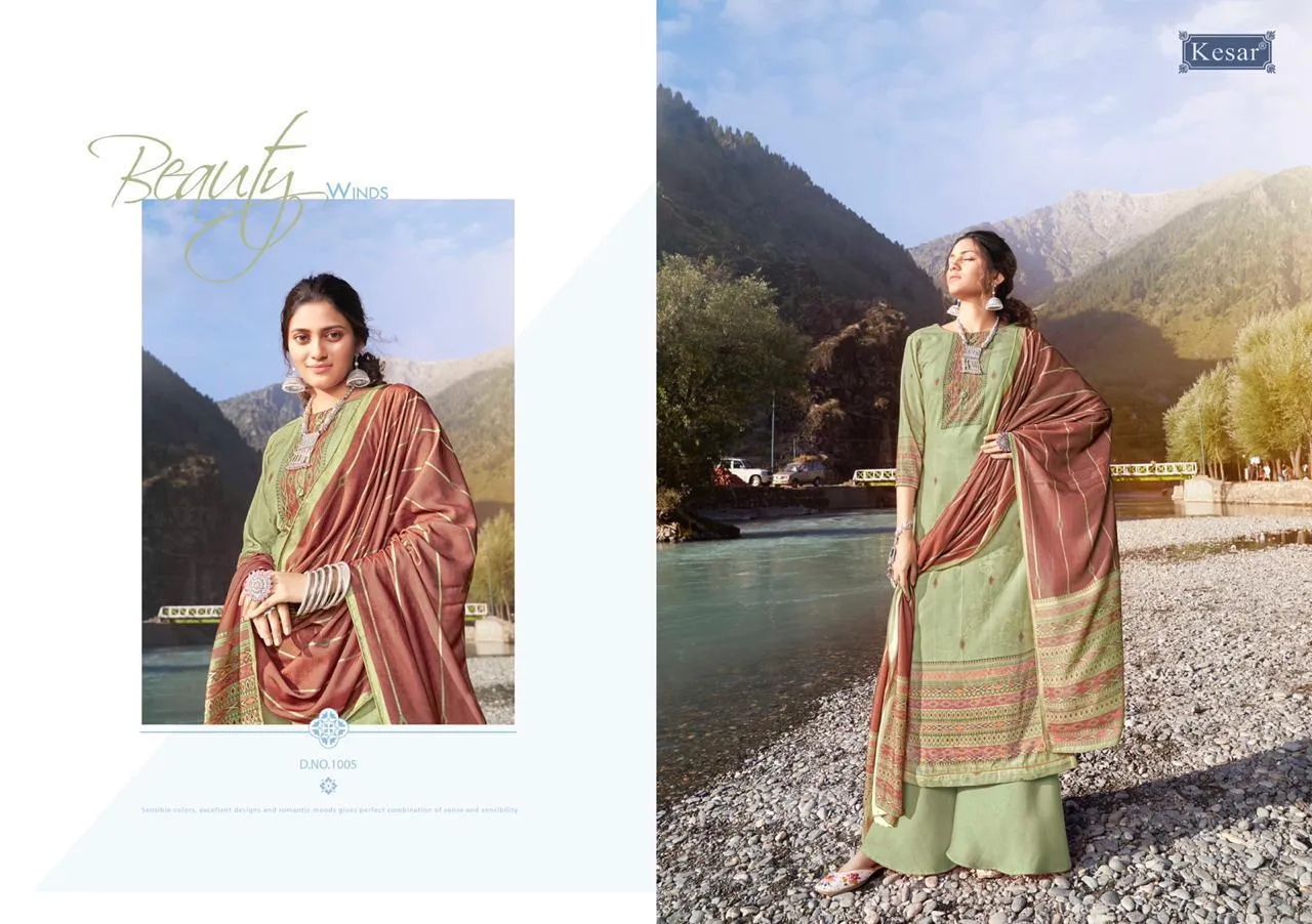 Kesar Karachi Presents Pakizah Velvet Printed Casual Wear Salwar Kameez Collection