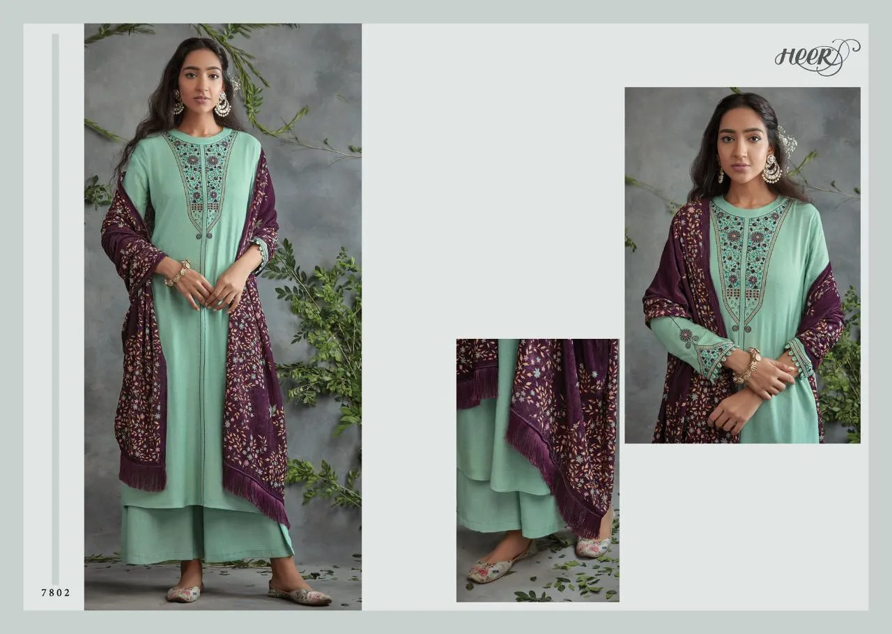 Kimora Presents Tarana Pashmina Diamond Velvet Stole Fancy Designer Salwar Kameez