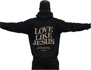 Love Like Jesus Hoodies for Men Christian Religious Sayings Pullover Sweater Trendy Bible Verse Fall Preppy Outfit