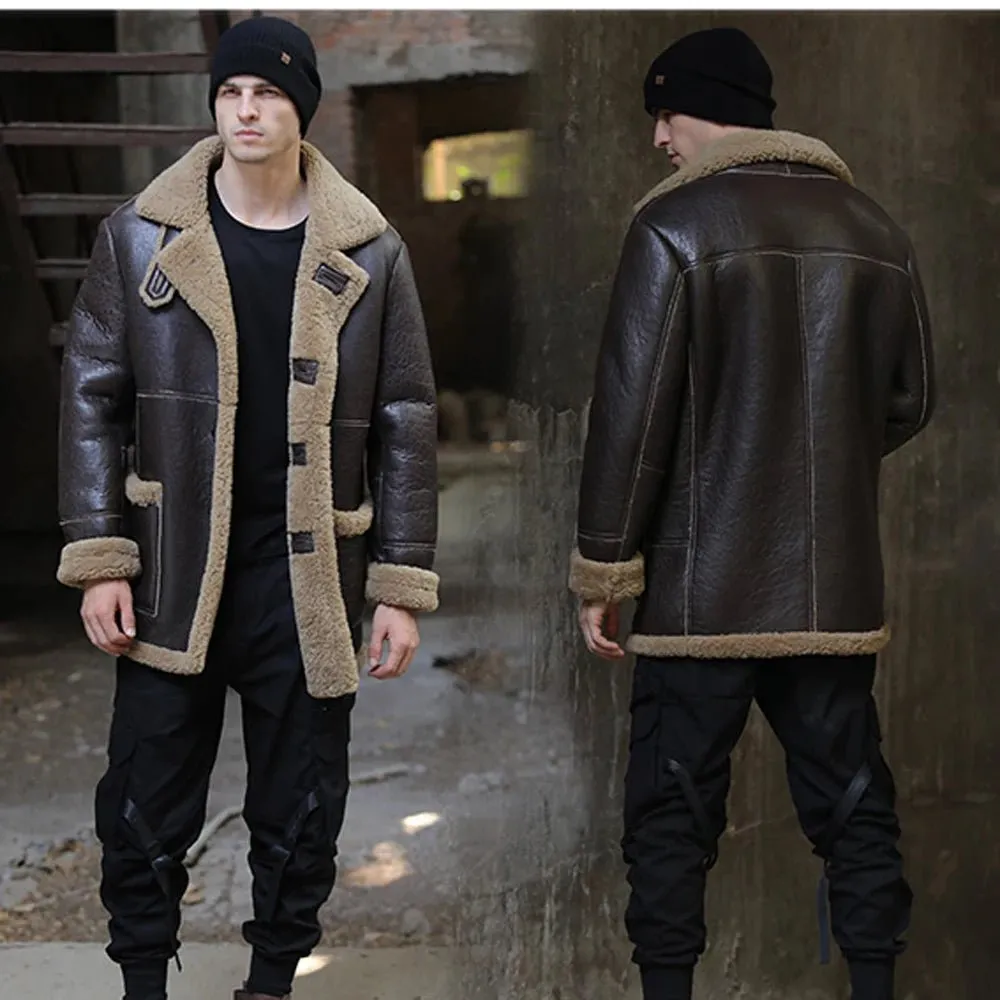 LUHAYESA Thicken Warm Natural Sheepskin Jacket