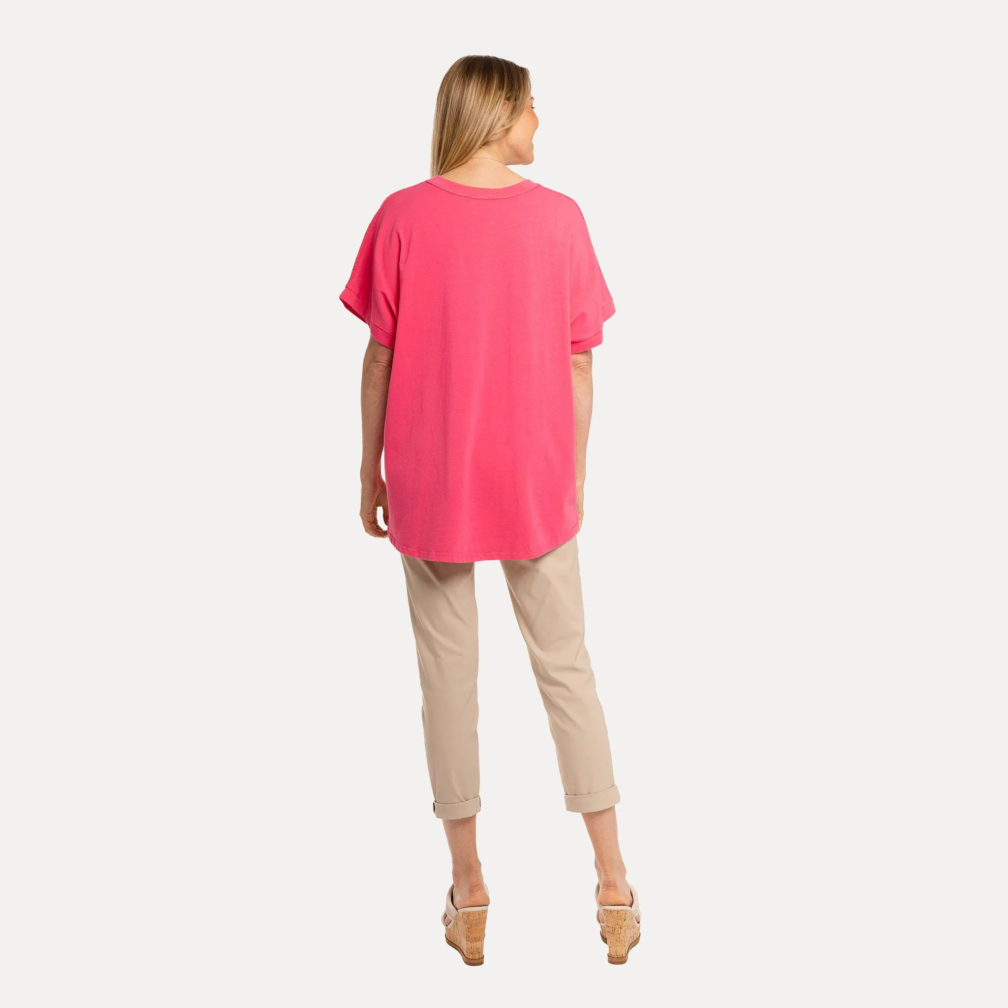 M Made in Italy  Women's Woven and Knitted Short Sleeve Shirt