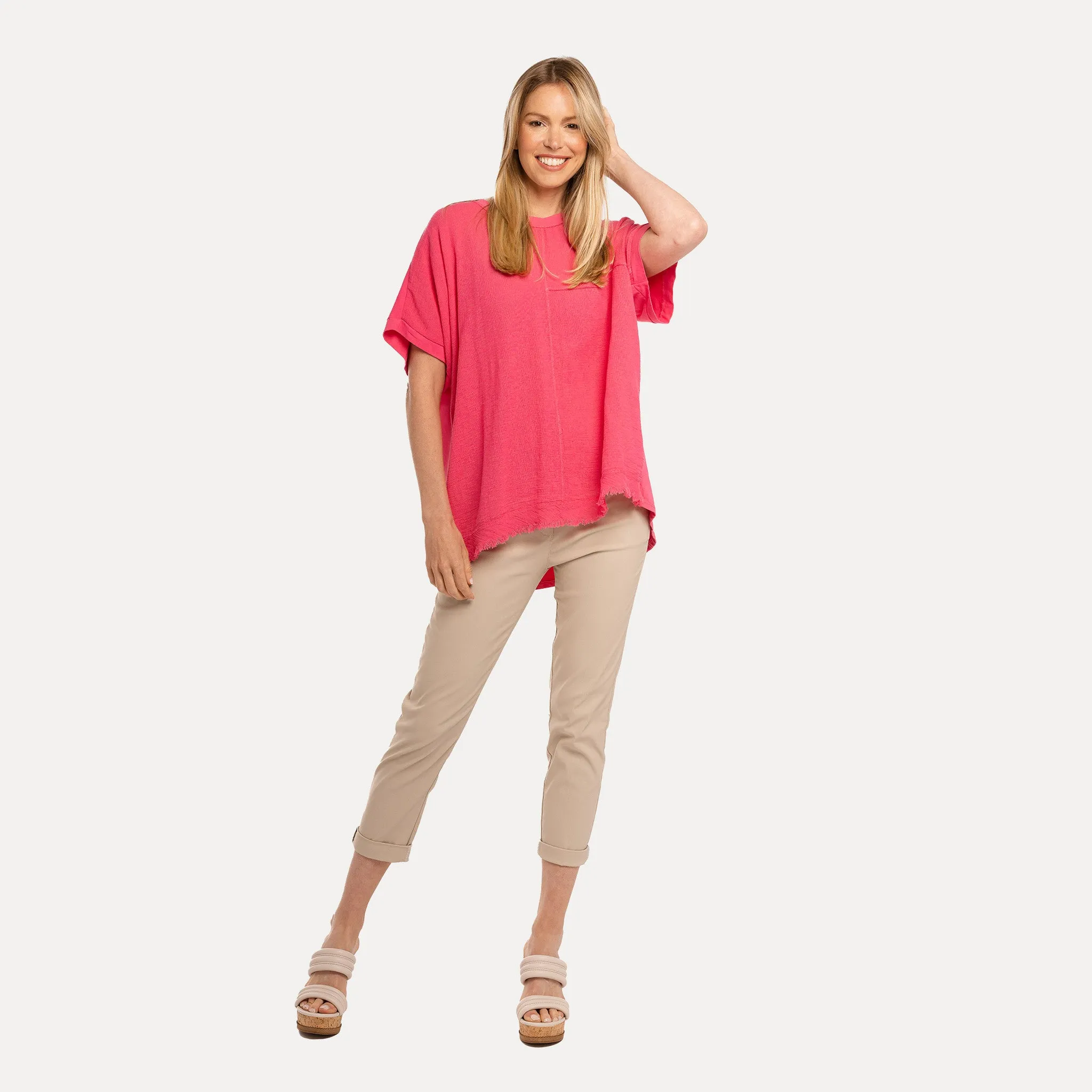 M Made in Italy  Women's Woven and Knitted Short Sleeve Shirt