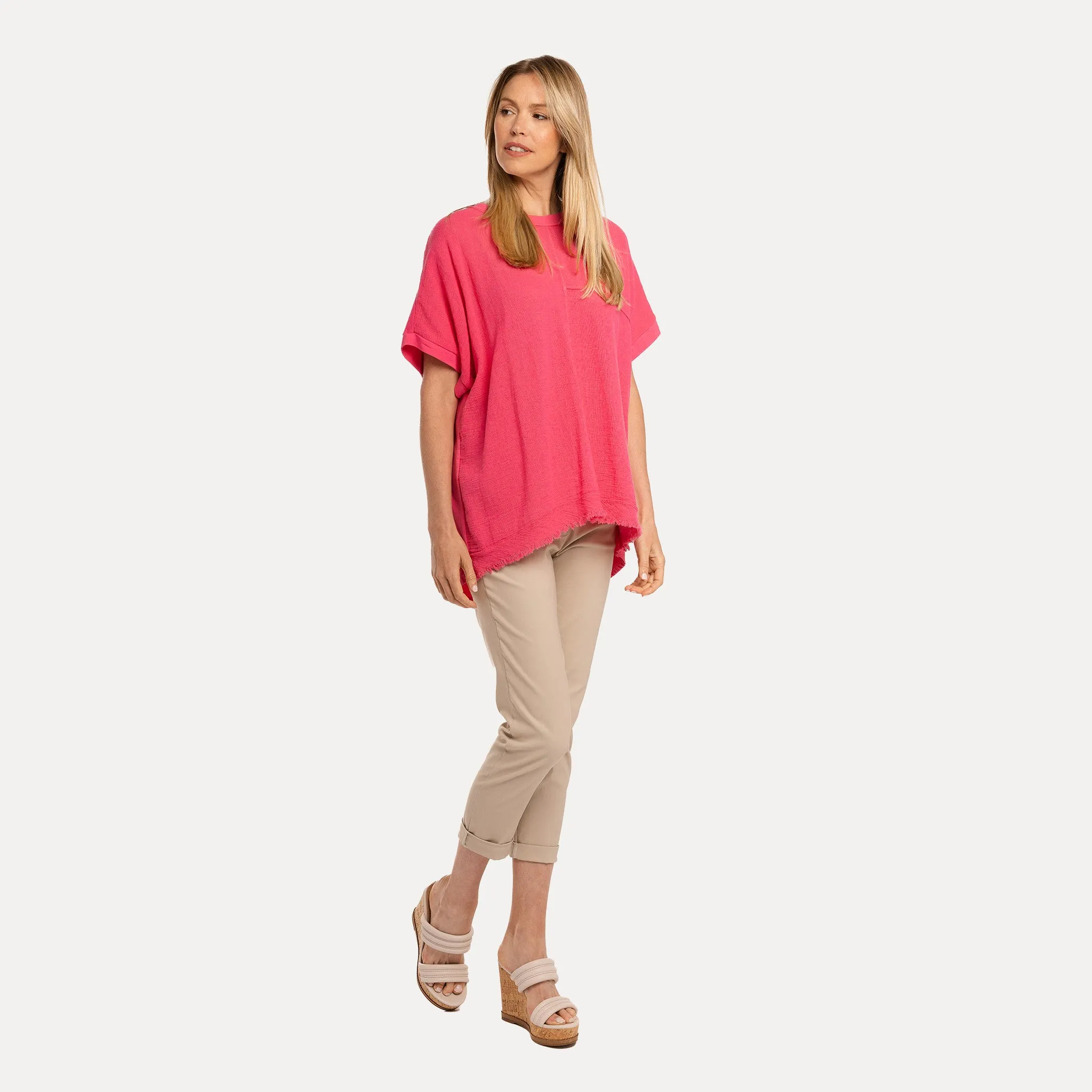 M Made in Italy  Women's Woven and Knitted Short Sleeve Shirt