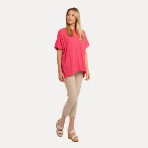 M Made in Italy  Women's Woven and Knitted Short Sleeve Shirt