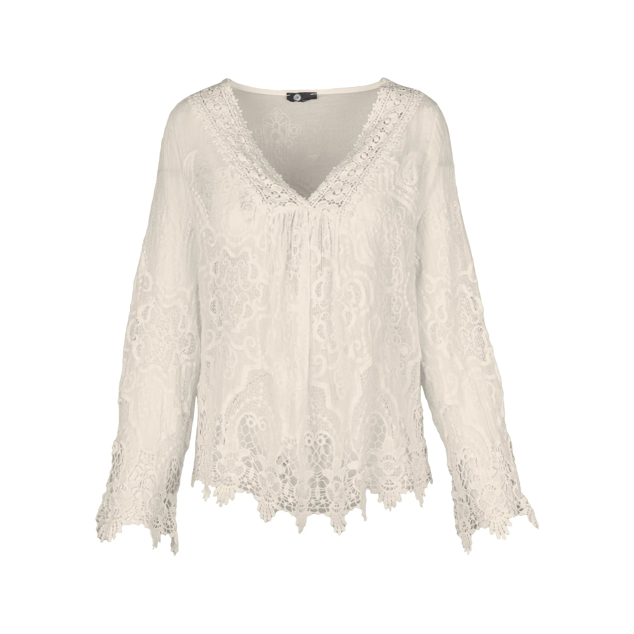 M Made in Italy  Women's Woven Long Sleeve Top