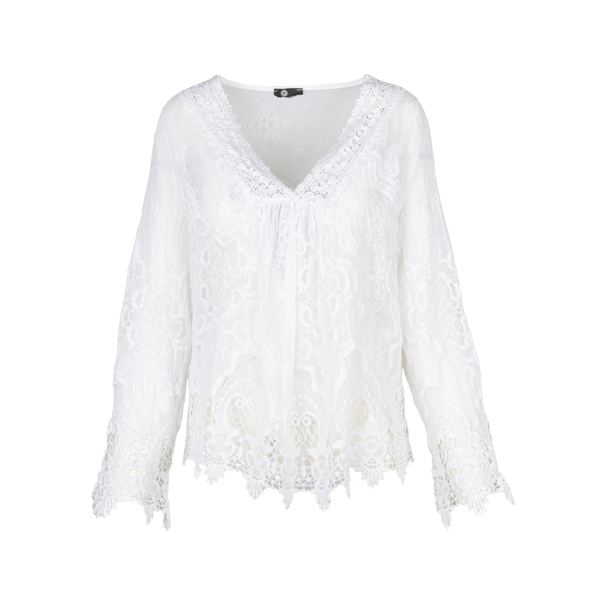 M Made in Italy  Women's Woven Long Sleeve Top