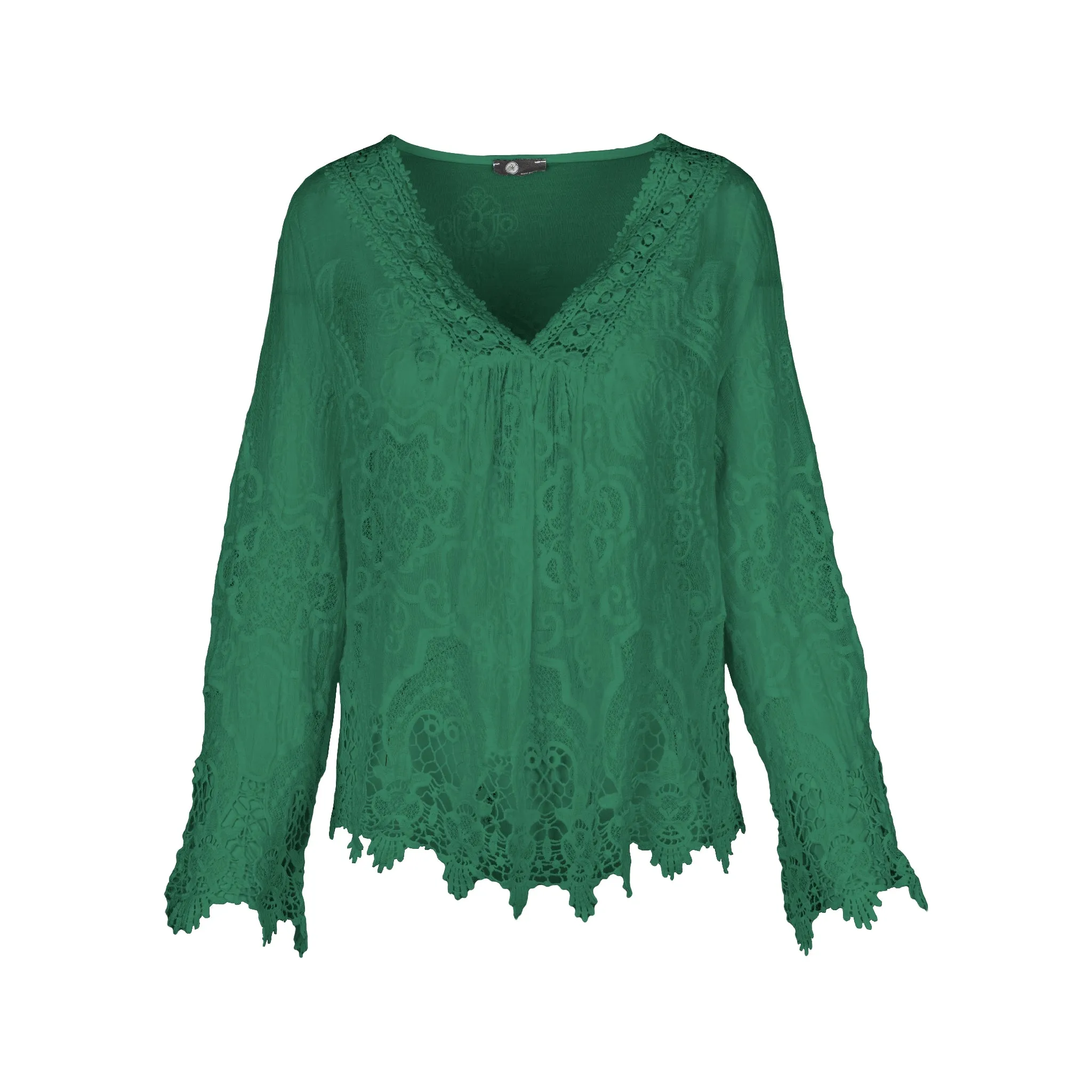 M Made in Italy  Women's Woven Long Sleeve Top