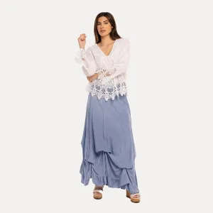 M Made in Italy  Women's Woven Long Sleeve Top