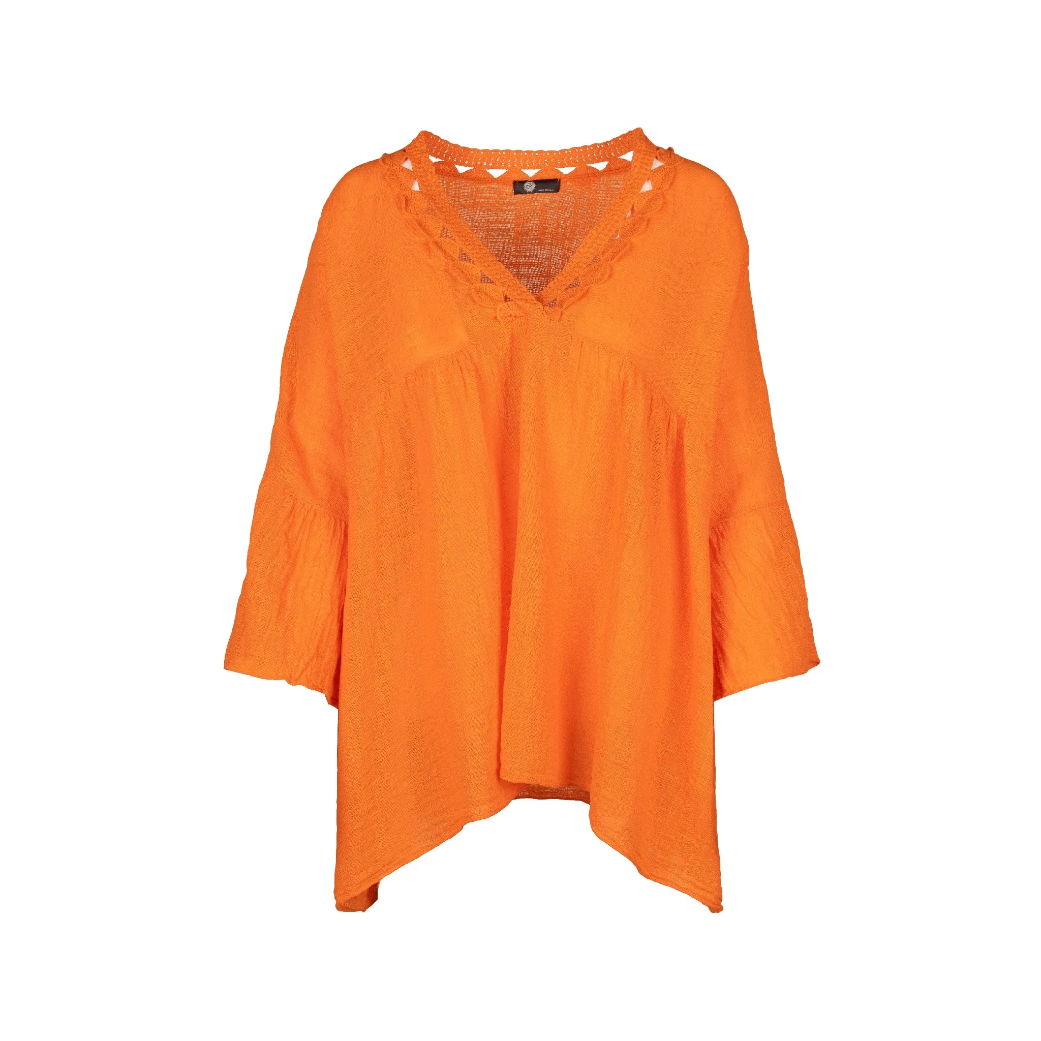 M Made in Italy  Women's Woven Three-Quarter Sleeve Top