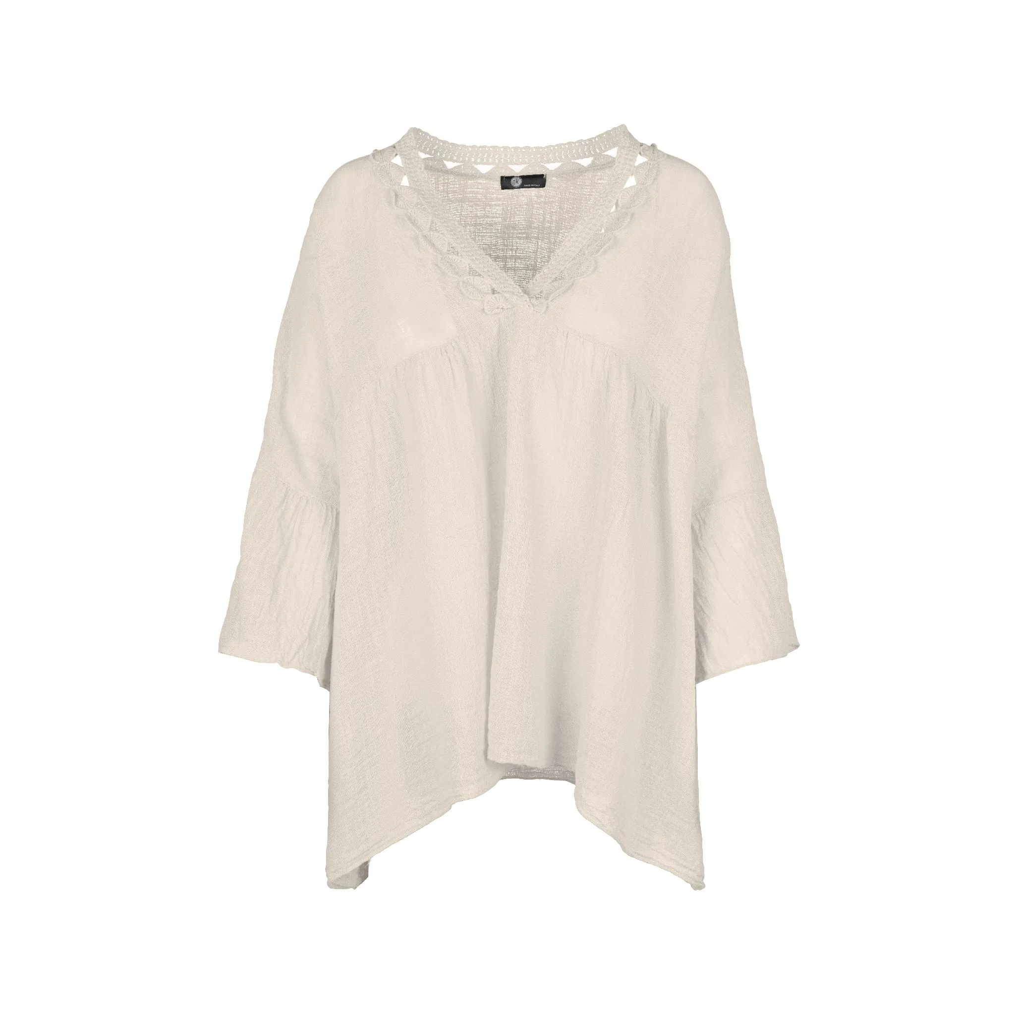 M Made in Italy  Women's Woven Three-Quarter Sleeve Top