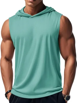 MAGCOMSEN Mens Tank Top Sleeveless Hoodie Cotton T-Shirt Summer Casual Shirt Muscle Tee