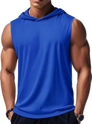 MAGCOMSEN Mens Tank Top Sleeveless Hoodie Cotton T-Shirt Summer Casual Shirt Muscle Tee